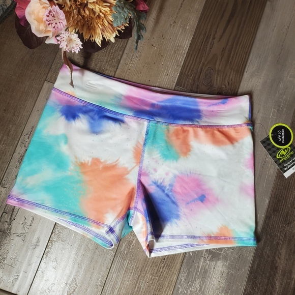 NWT Athletic Works Girls Active Tumble Short Size XL 14/16 Multicolor Tie-Dye - Picture 6 of 13